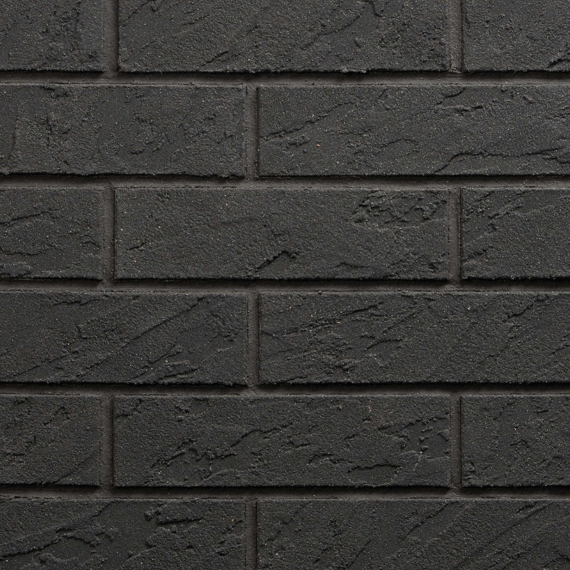 Płytki elewacyjne Izoflex 5108 Grenada – elastyczna cegiełka w intensywnym głębokim odcieniu czerni z wyraźną fakturą