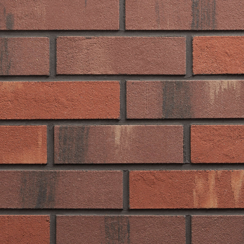 Płytki elewacyjne 6124 Belgium – mieszanka brązu czerwieni i pomarańczu imitująca tradycyjną cegłę