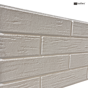 Elewacja z cegły o delikatnej fakturze ujęcie boczne płytek imitujących cegłę