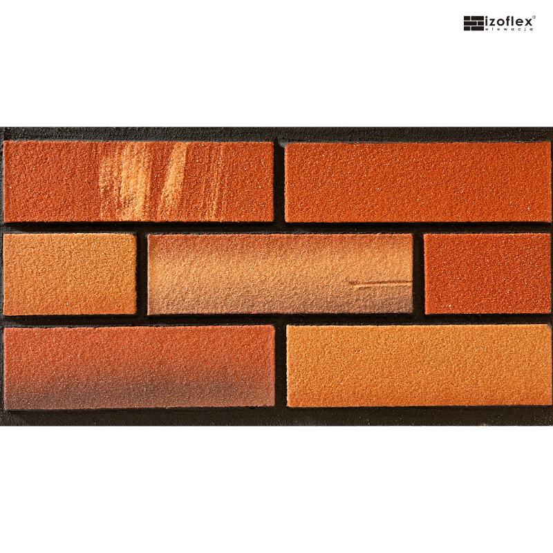 Redmix 4 – płytka elewacyjna z efektem przejścia kolorów czerwień beż i brąz