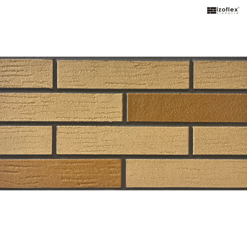 Płytki elewacyjne Izoflex Yelmix 6 – ciepły odcień do fasad i wnętrz