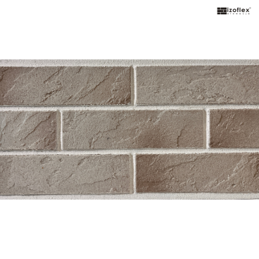 Płytki elewacyjne Izoflex IO227 – białe z brązowym cieniowaniem, unikalny charakter