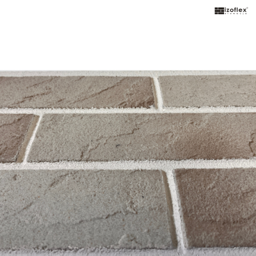 Płytki elewacyjne Izoflex IO227 – białe z brązowym cieniowaniem, unikalny charakter