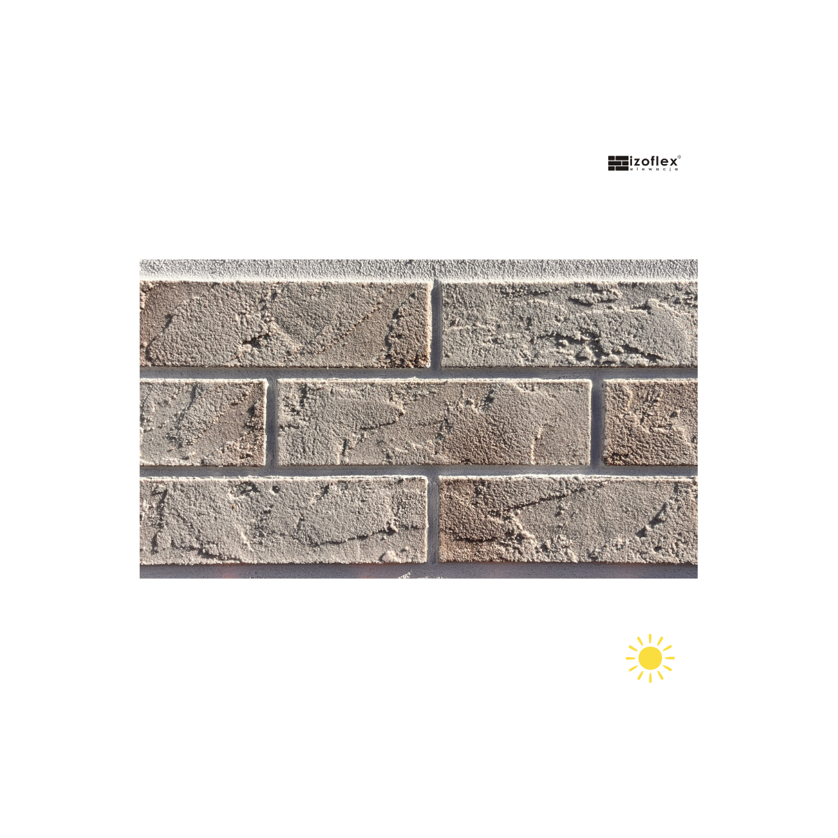 Płytki elewacyjne Izoflex IO227 – białe z brązowym cieniowaniem, unikalny charakter