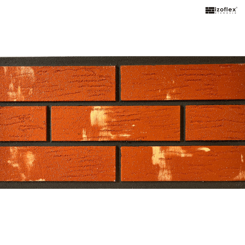 Płytki elewacyjne IO151 – czerwone cegiełki z przecierką | Izoflex