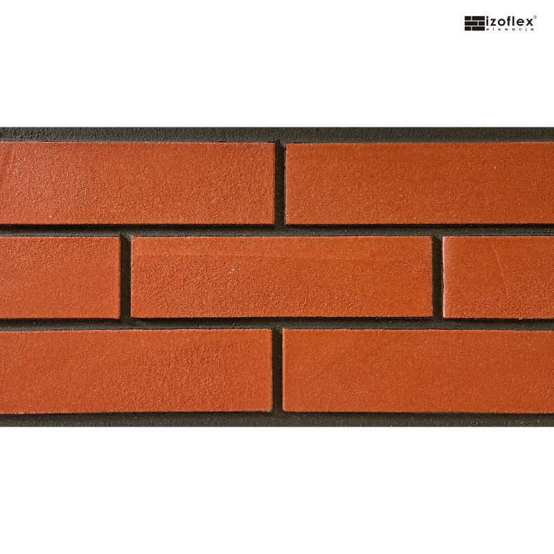 Gładka płytka elewacyjna IO291 w kolorze ciemnej cegły – ujęcie z przodu